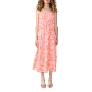 Social Standard $149 Maxi Dress Pink and Orange Sz L in EUC